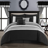 Chic Home Katrin 20 Piece Embroidered Comforter Set Black