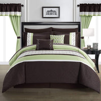 Chic Home Katrin 20 Piece Embroidered Comforter Set Green