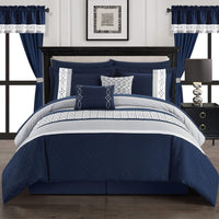 Chic Home Katrin 20 Piece Embroidered Comforter Set Navy