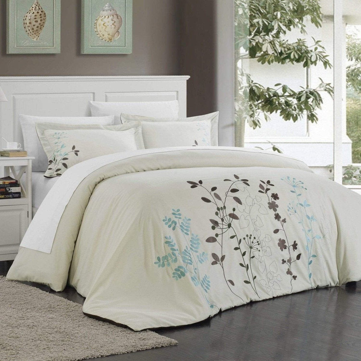 Chic Home Kaylee 7 Piece Floral Duvet Cover Set 