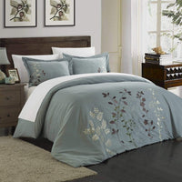 Chic Home Kaylee 7 Piece Floral Duvet Cover Set Green