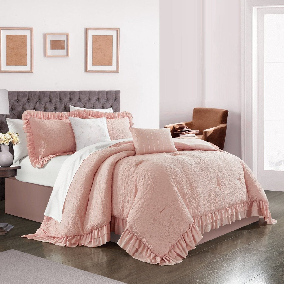 Chic Home Kensley 5 Piece Crinkle Comforter Set 