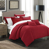 Chic Home Khaya 7 Piece Jacquard Comforter Set Burgundy