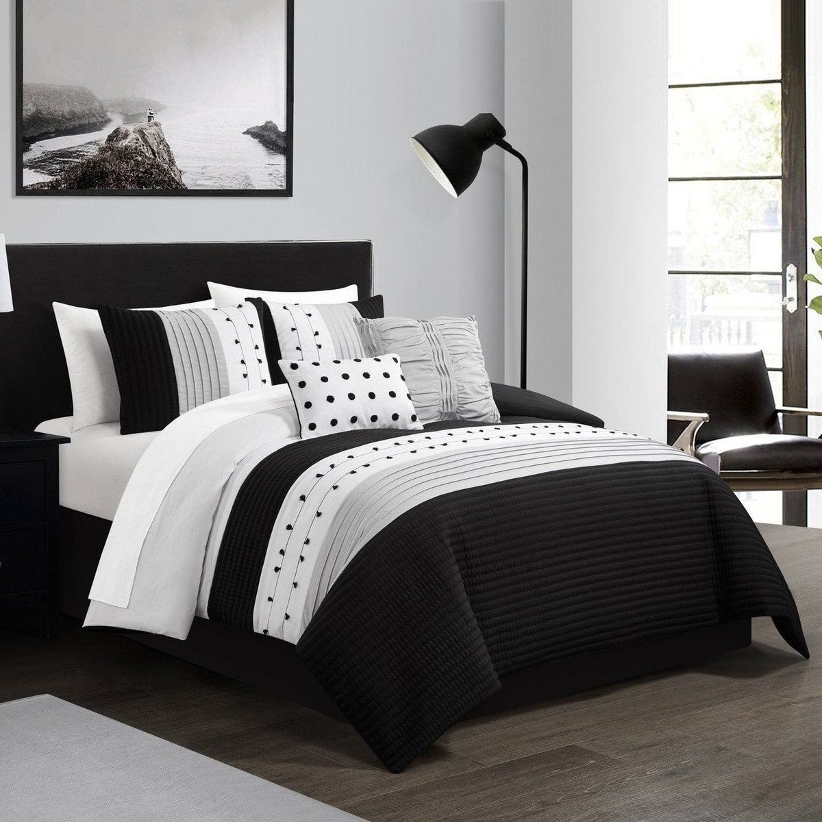 Chic Home Lainy 9 Piece Pleated Comforter Set 