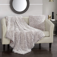 Chic Home Lambs Hill Faux Fur Throw Blanket And Pillow Mauve