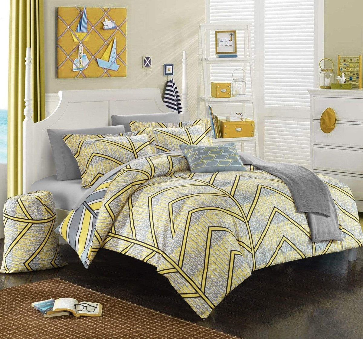 Chic Home Laredo 10 Piece Reversible Comforter Set Yellow