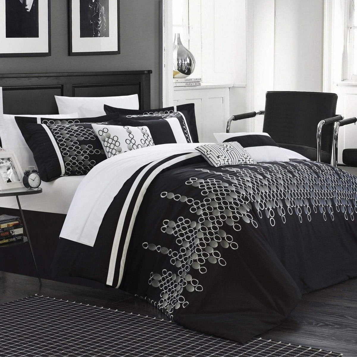 Chic Home Lauren 8 Piece Embroidered Comforter Set 