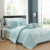 Chic Home Lea 10 Piece Reversible Comforter Set Aqua