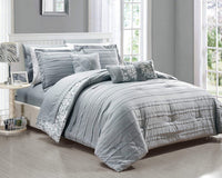 Chic Home Lea 10 Piece Reversible Comforter Set Grey