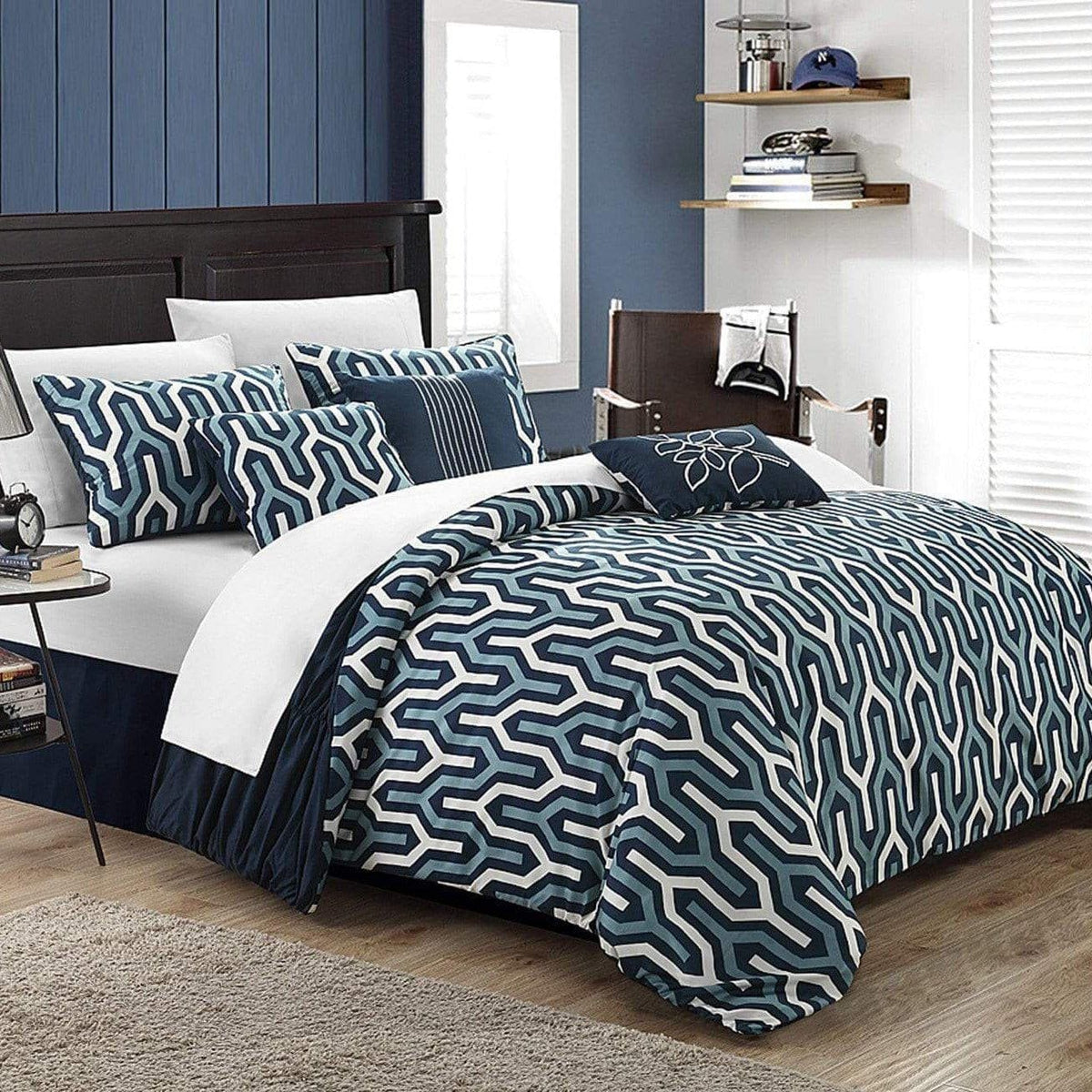 Chic Home Lessie 7 Piece Reversible Comforter Set 