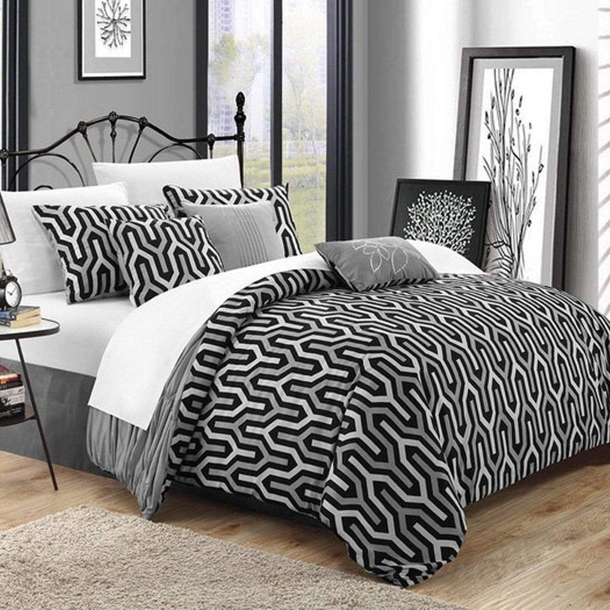 Chic Home Lessie 7 Piece Reversible Comforter Set 