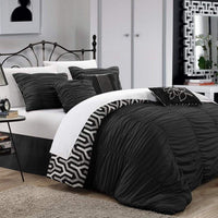 Chic Home Lessie 7 Piece Reversible Comforter Set Black