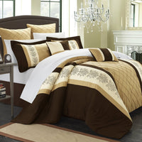 Chic Home Livingston 8 Piece Floral Comforter Set Gold