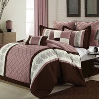 Chic Home Livingston 8 Piece Floral Comforter Set Rose