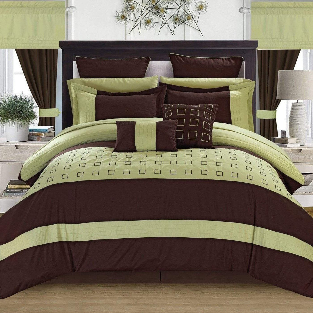 Chic Home Lorde 25 Piece Color Block Comforter Set 