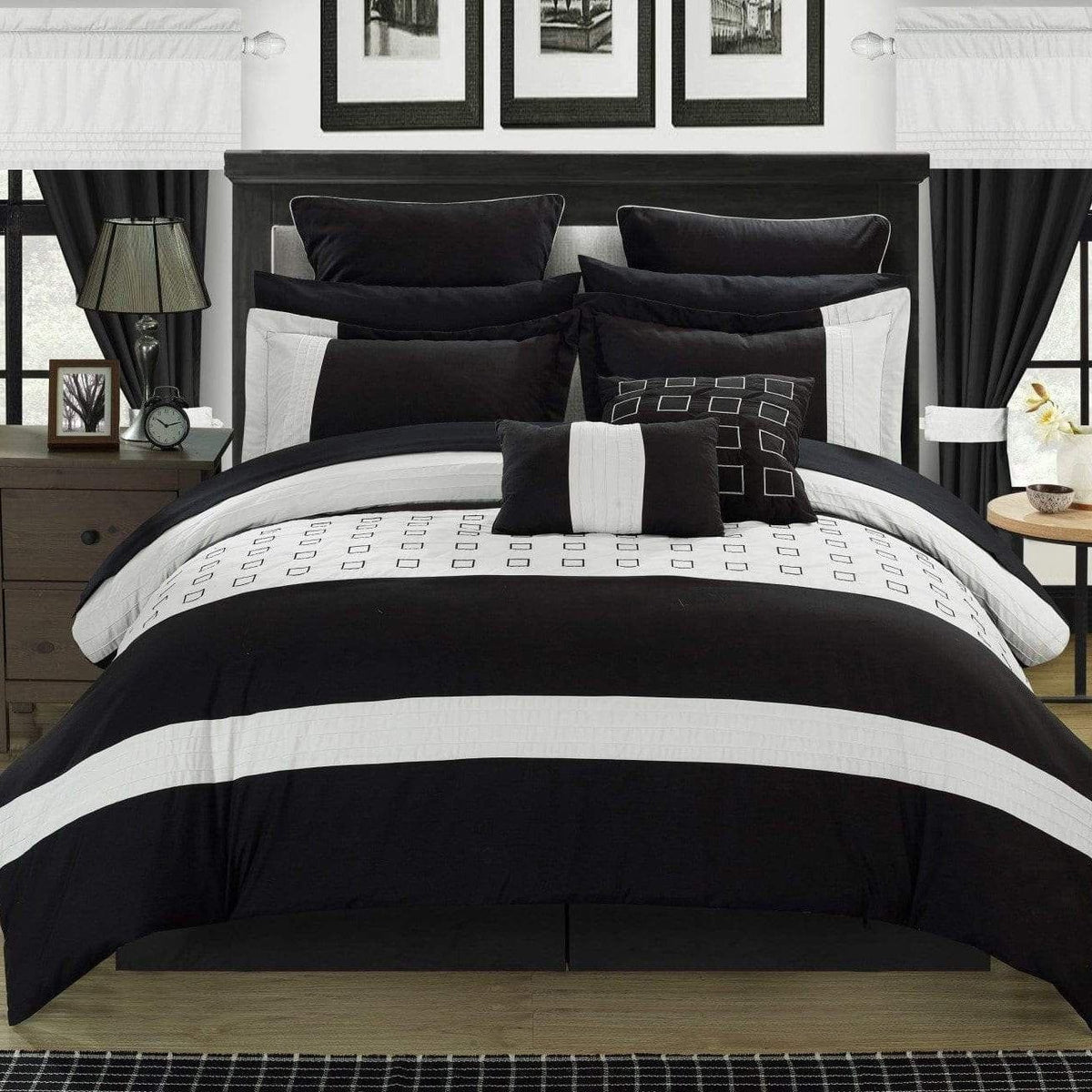 Chic Home Lorde 25 Piece Color Block Comforter Set 