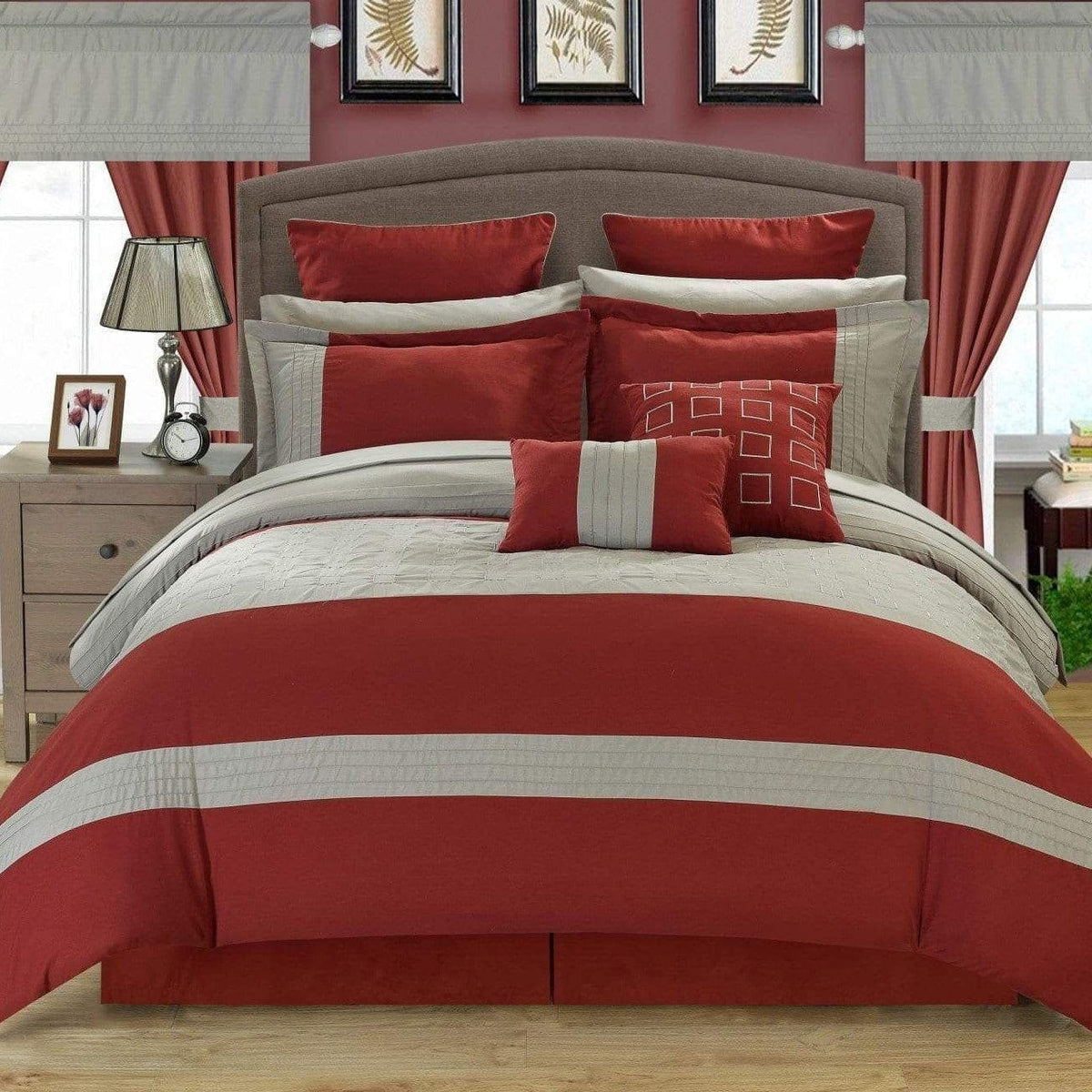Chic Home Lorde 25 Piece Color Block Comforter Set 