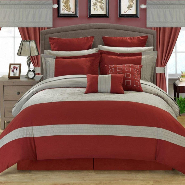 Chic Home Lorde 25 Piece Color Block Comforter Set 