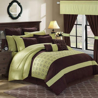 Chic Home Lorde 25 Piece Color Block Comforter Set Green