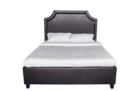 Iconic Home Louis PU Leather Platform Bed Frame with Headboard and Hidden Storage Drawers Wood Legs 