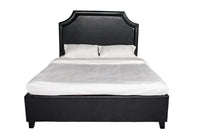 Iconic Home Louis PU Leather Platform Bed Frame with Headboard and Hidden Storage Drawers Wood Legs 
