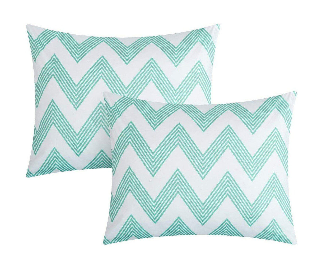 Chic Home 9 Piece Louisville Pinch Chevron Print Reversible Bed in a Bag  Comforter Set Sheets, Full, Aqua