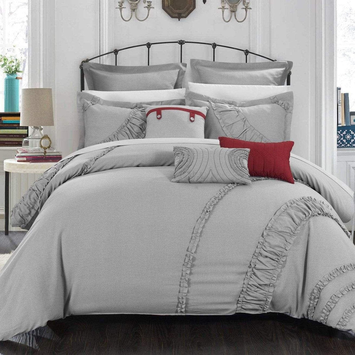 Chic Home Lunar 12 Piece Faux Linen Comforter Set 