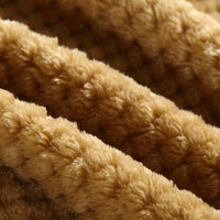 Chic Home Luxembourg 3 Piece Blanket Set Ultra Plush Micro Mink Waffle Textured Bedding Camel 