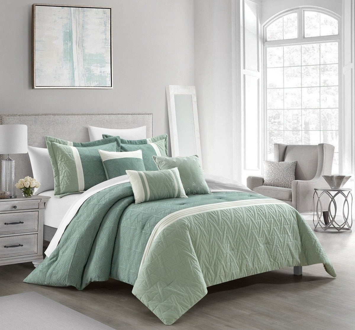 Chic Home Macie 10 Piece Jacquard Comforter Set 