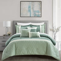 Chic Home Macie 6 Piece Jacquard Comforter Set Green
