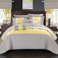 Chic Home Mackenzie 20 Piece Color Block Comforter Set Yellow