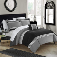 Chic Home Madison 8 Piece Color Block Duvet Cover Set 