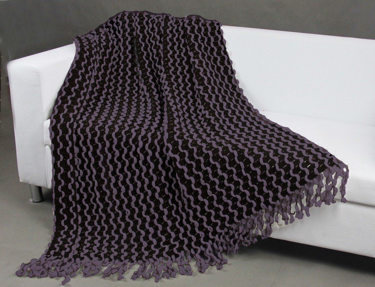 Chic Home Maisie Throw Blanket Two Tone Chenille Acrylic Design Purple