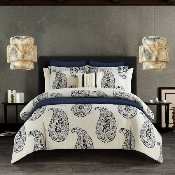 Chic Home Maison 12 Piece Paisley Comforter and Quilt Set Twin