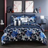 Chic Home Malea 12 Piece Floral Comforter and Quilt Set Blue