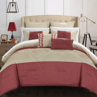 Chic Home Marbella 11 Piece Faux Linen Comforter Set 
