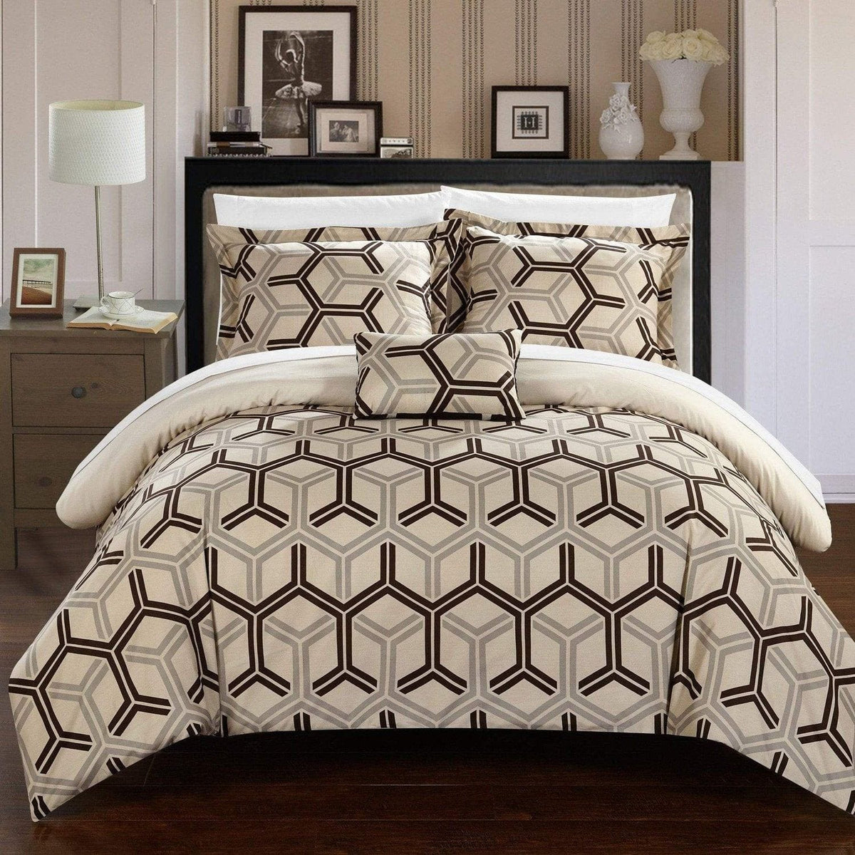 Chic Home Marcia 8 Piece Reversible Comforter Set 