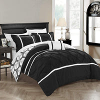 Chic Home Marcia 8 Piece Reversible Comforter Set Black