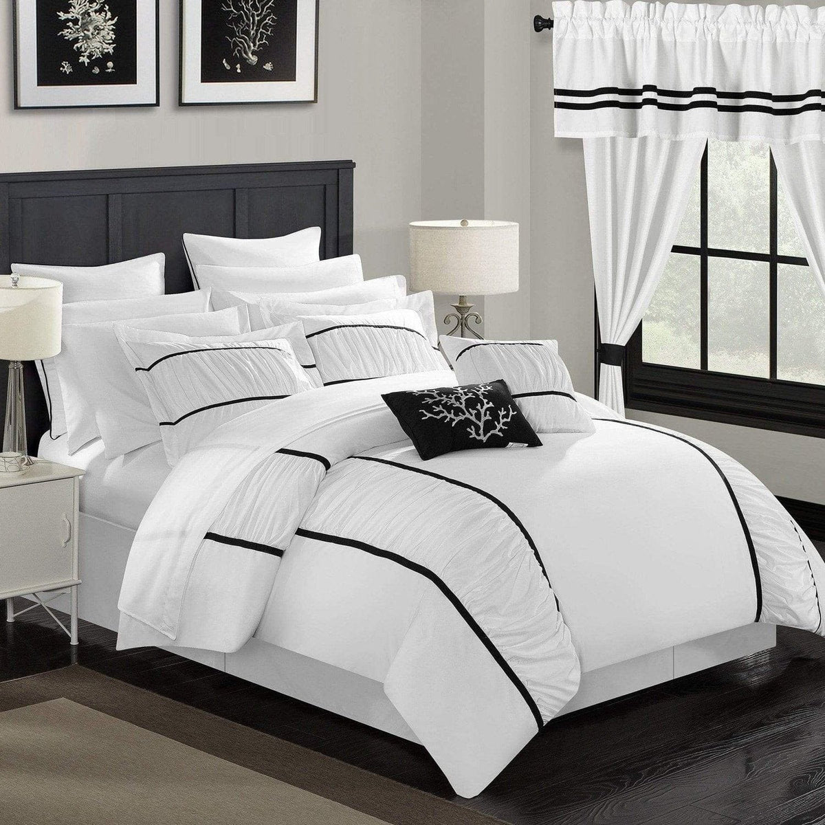 Chic Home Mayan 24 Piece Ruffled Comforter Set 