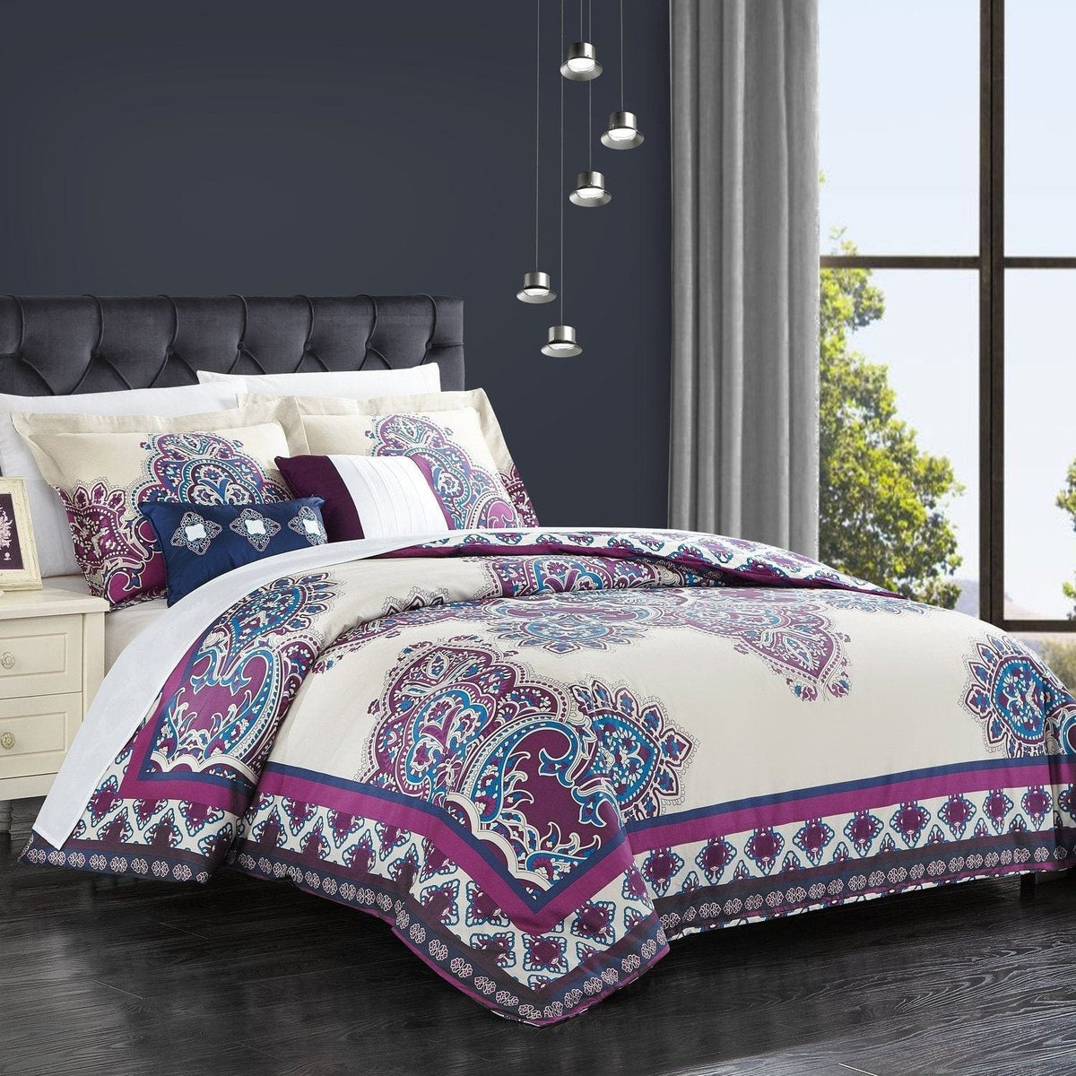 Chic Home Mazal 5 Piece Cotton Comforter Set Queen