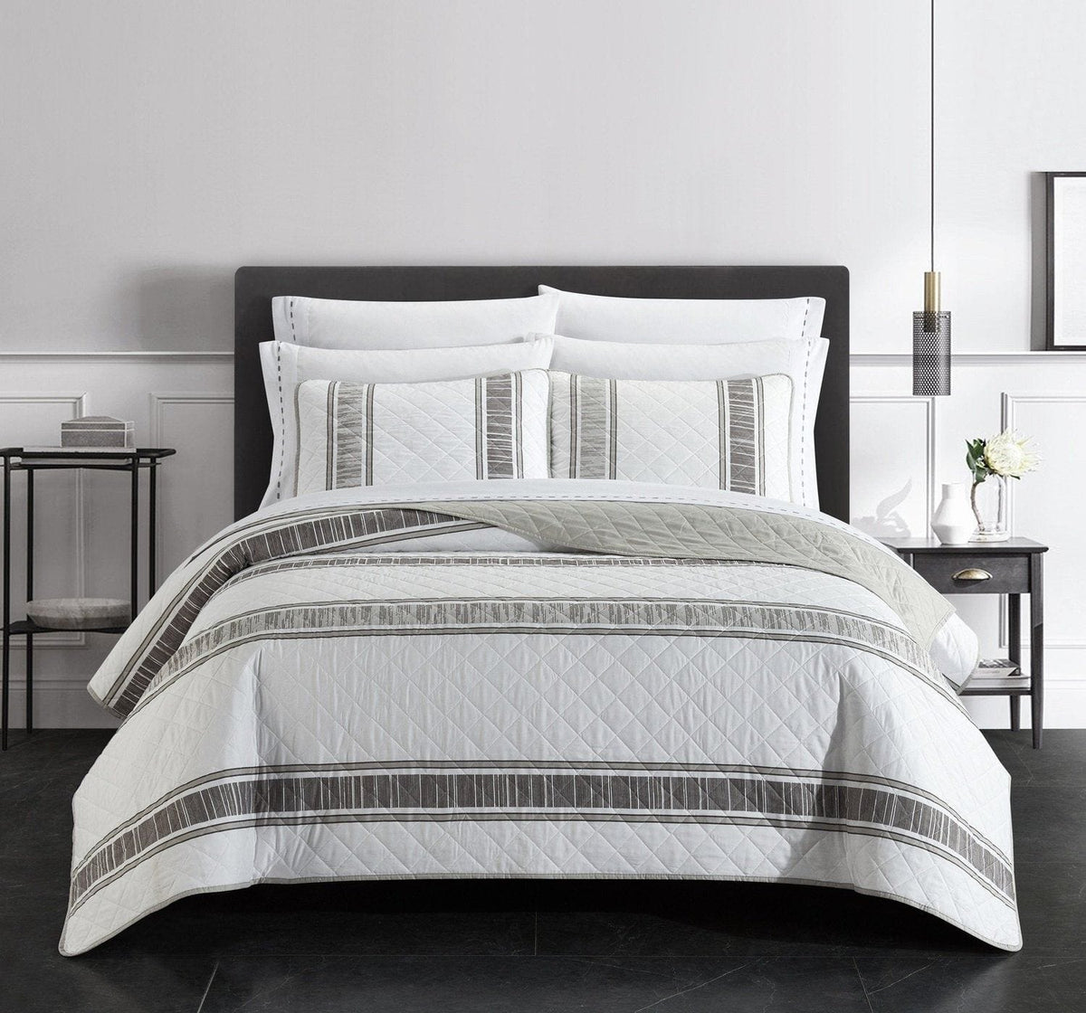 Chic Home Medici 9 Piece Diamond Stitched Quilt Set Twin