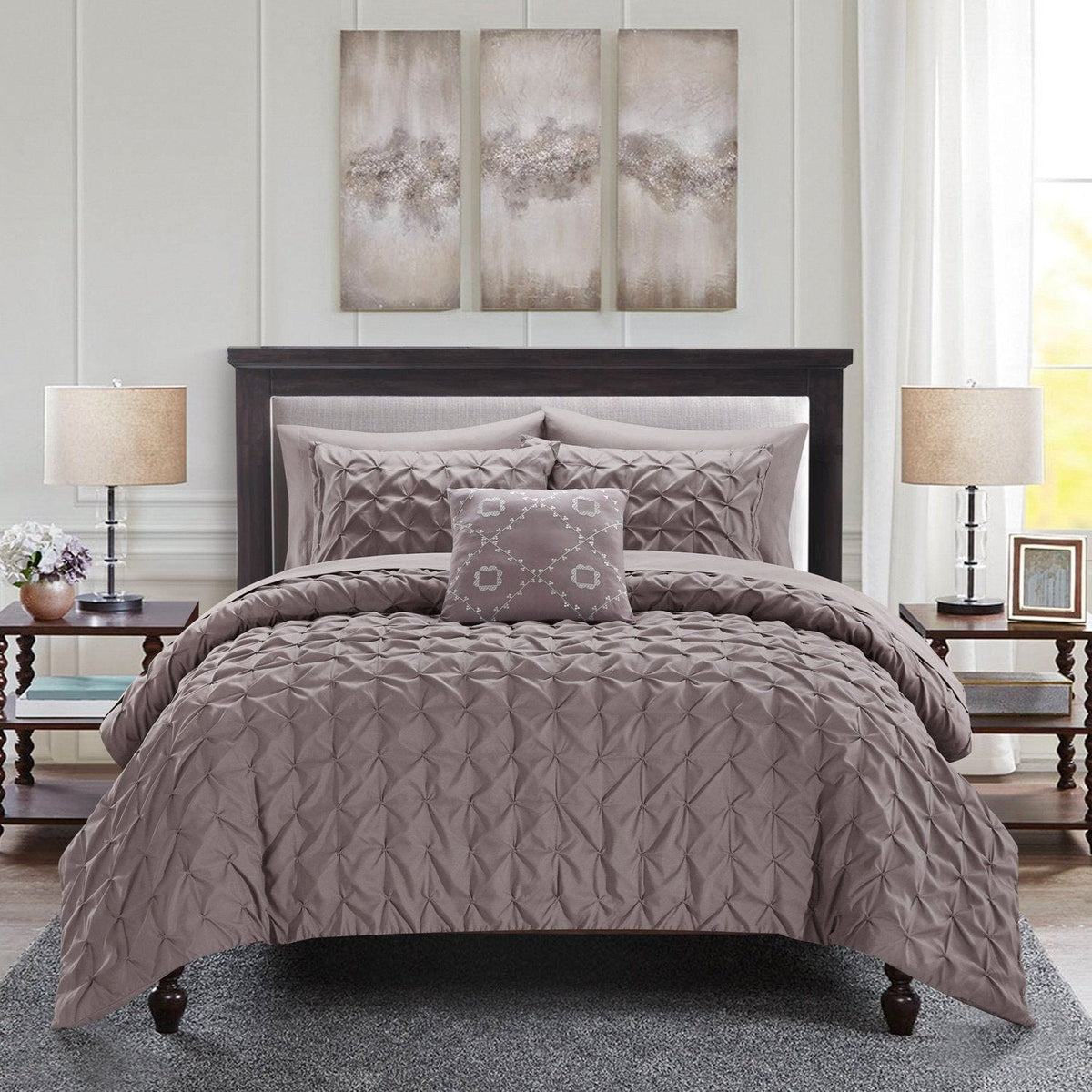 Chic Home Mercer 8 Piece Comforter Set Plum