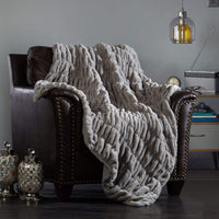 Chic Home Miera Faux Fur Micromink Throw Blanket Grey