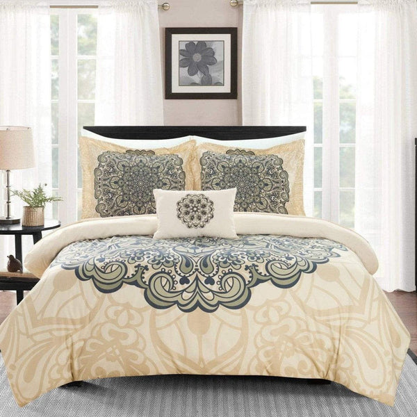 Chic Home Mindy 4 Piece Boho Duvet Cover Set Beige