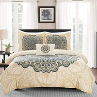 Chic Home Mindy 8 Piece Boho Duvet Cover Set Beige