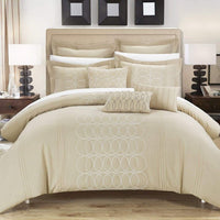Chic Home Moderna 8 Piece Faux Linen Comforter Set 