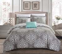 Chic Home Murano 4 Piece Reversible Duvet Cover Set Grey