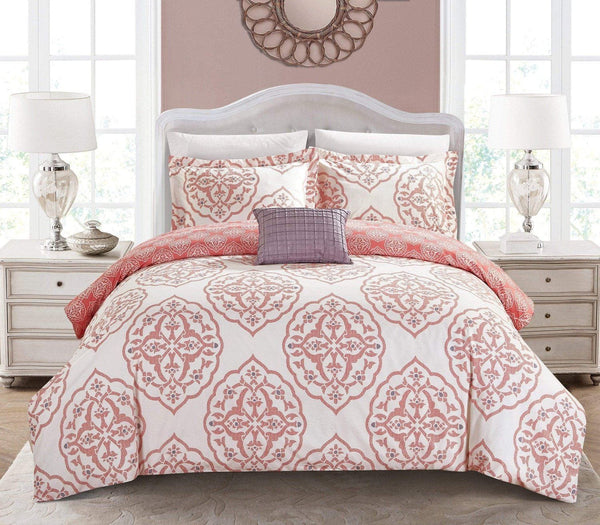 Chic Home Murano 8 Piece Reversible Duvet Cover Set Brick
