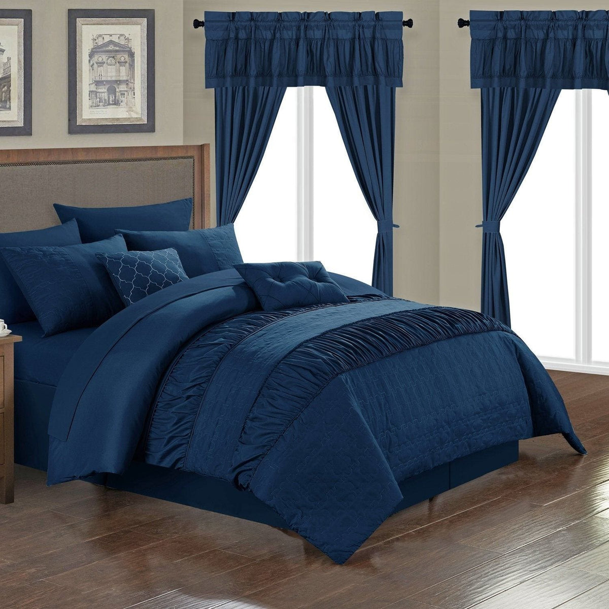 Chic Home Mykonos 20 Piece Ruffled Comforter Set 
