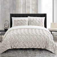 Chic Home Naama 3 Piece Sherpa Comforter Set Beige
